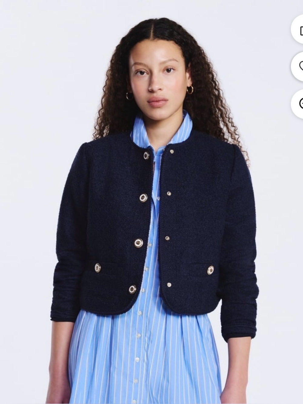 Free Assembly Women's Collarless Nubby Jacket with Long Sleeves, Size Large